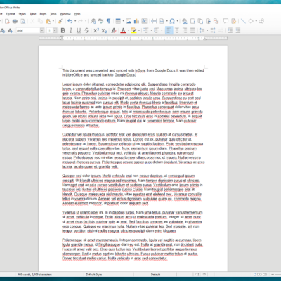 Editing Google Document in LibreOffice.