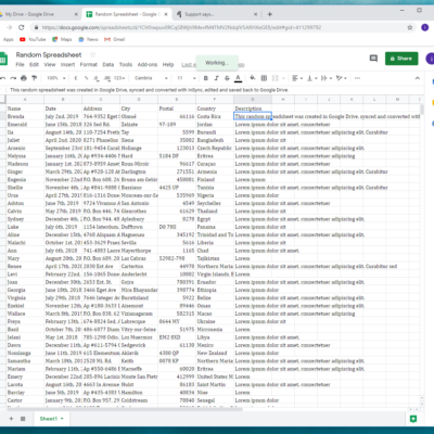 Editing Google Spreadsheet after editing in LibreOffice and synced back to Google Drive.